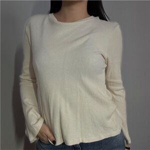 Women's Cream Long Sleeve Top